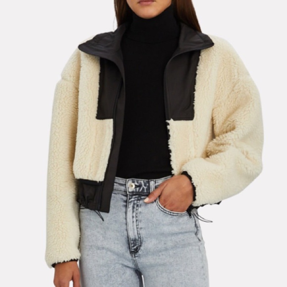 3.1 Phillip Lim cropped bonded teddy jacket